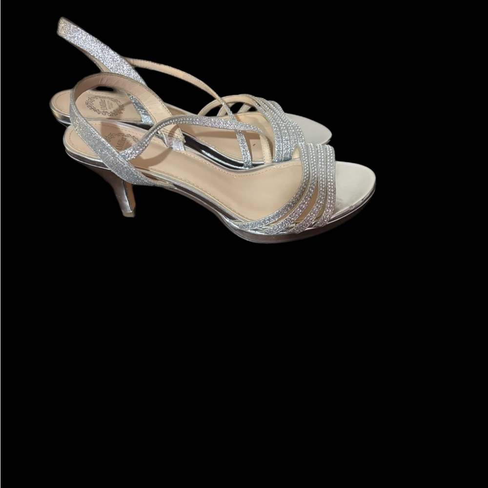 Elegant Silver Strappy Heels